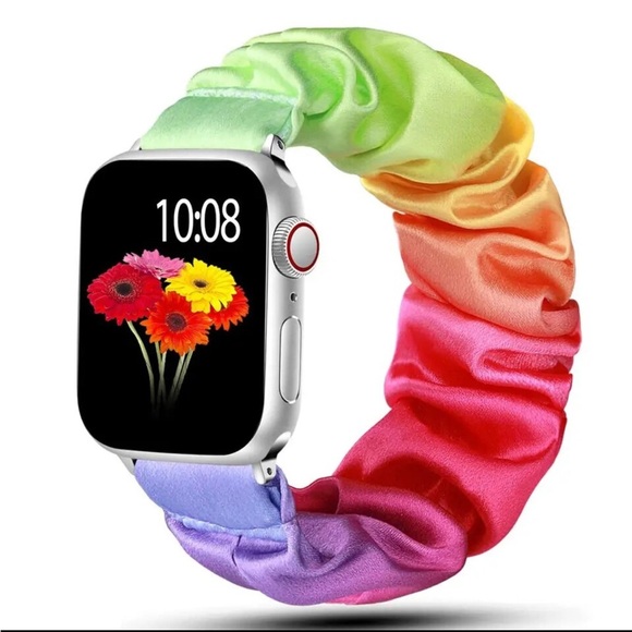 Scrunchie Strap for Apple Watch Band 38mm, 40mm,41mm Rainbow Colorful - Picture 1 of 4